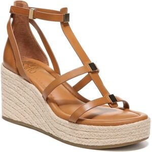 NWOB Franco Sarto Pana Brown Espadrille Wedge Sandal Open Toe Women's 6M Summer